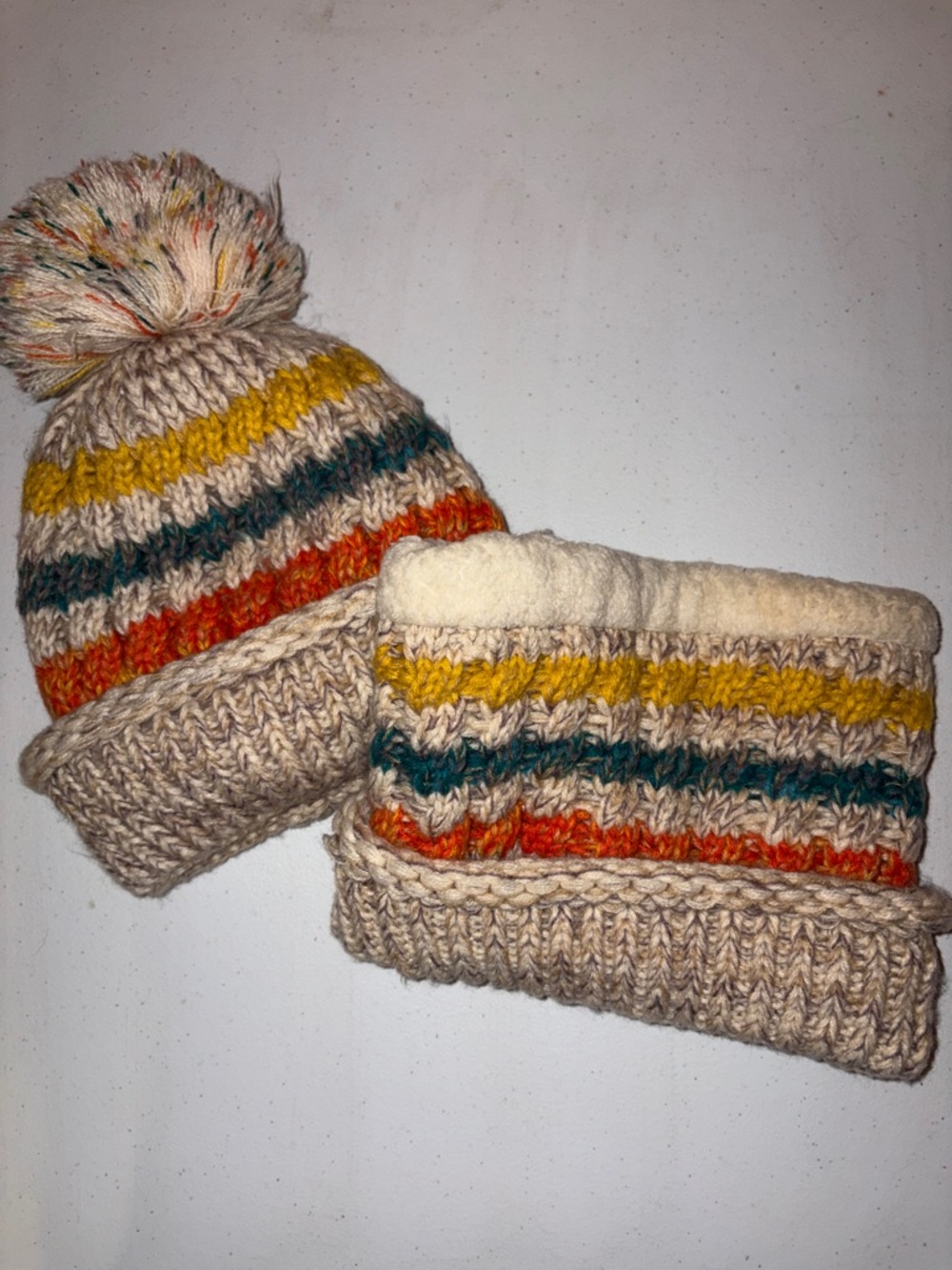 Knit Beanie and Neck Warmer Set